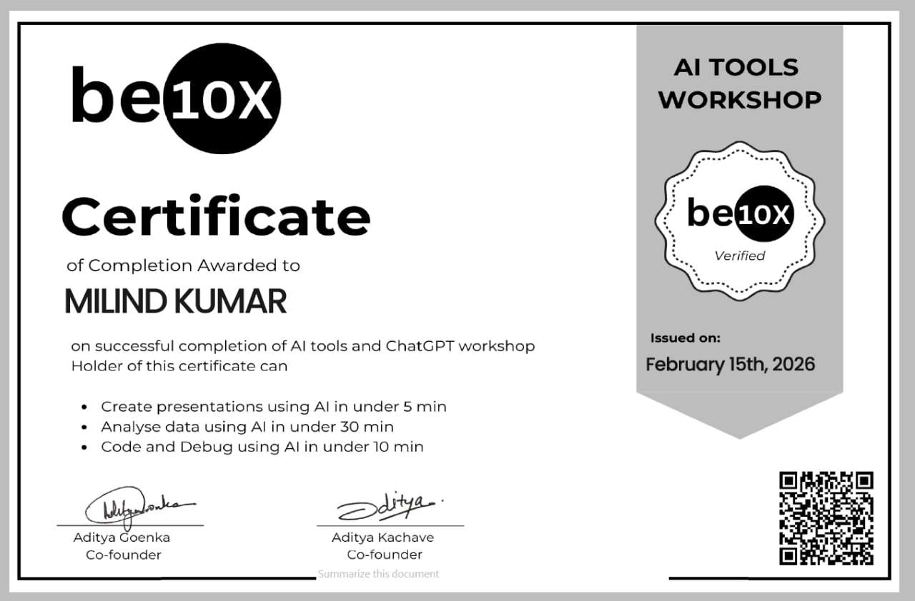 AI Tools Certificate