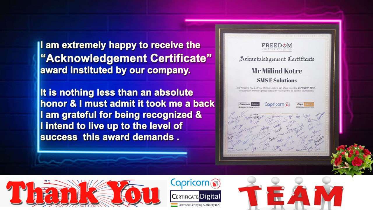 Capricorn Acknowledgement